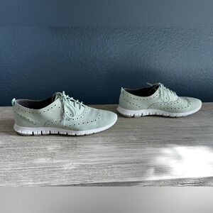 Cole Haan Zerogrand Wingtip Oxford Women's Mint Green Shoes